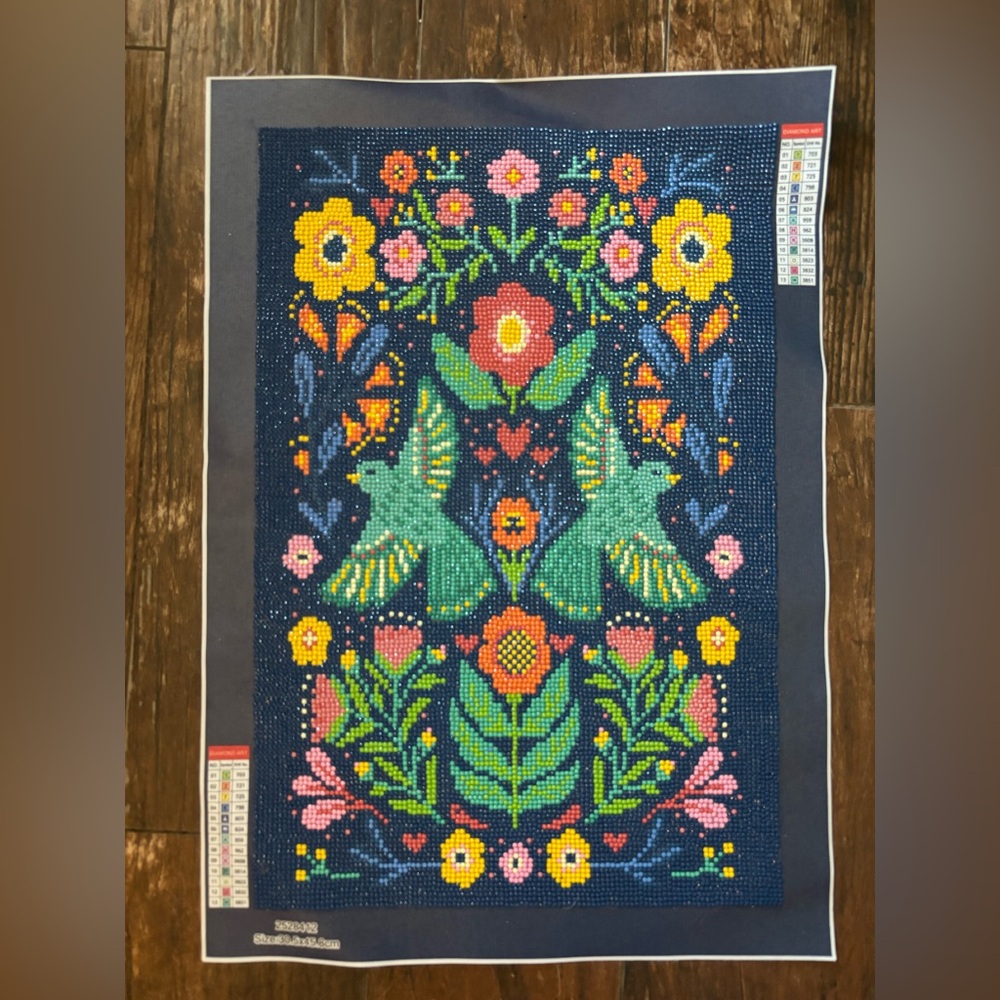 Vibrant Floral and Bird Tapestry